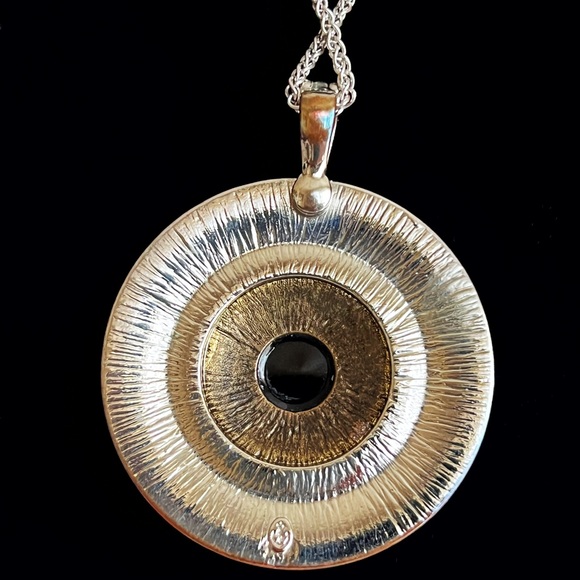 Premier Designs Jewelry Two-Tone Enhancer w/925 Sterling Silver Chain/Necklace - Picture 4 of 10